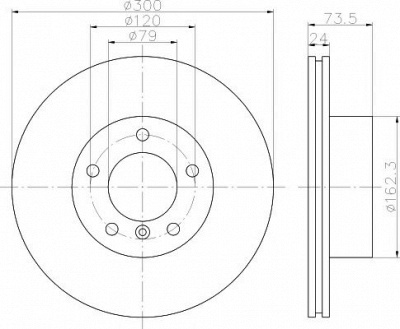 HELLA PAGID 8dd355111921 -  Тормозной диск